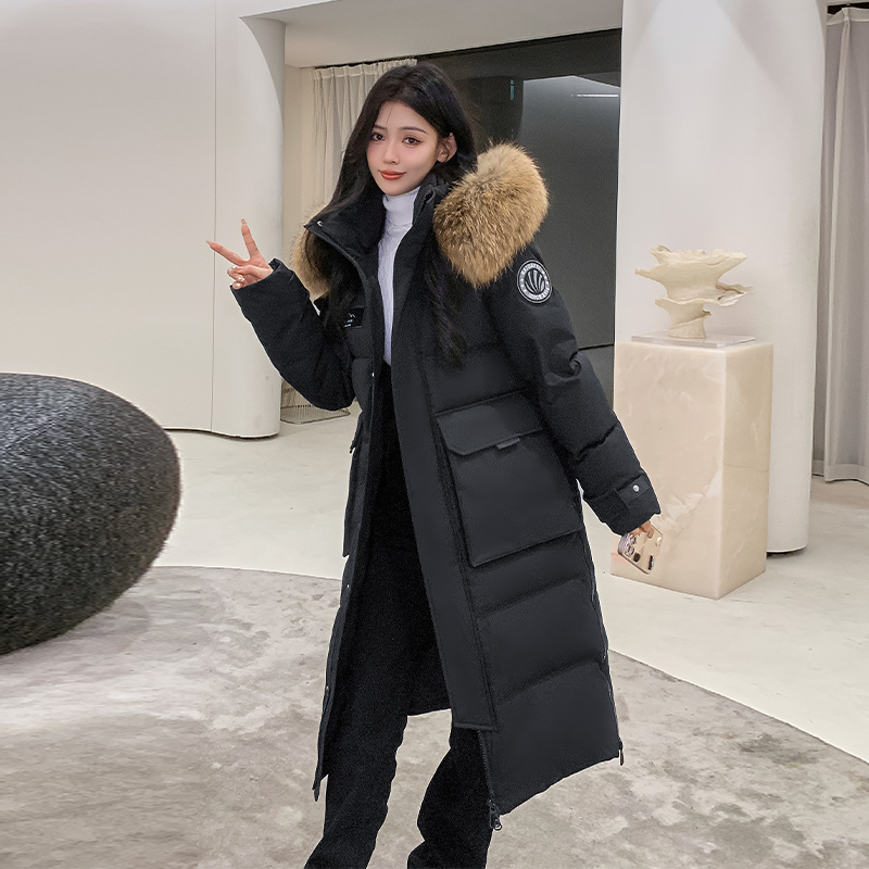 鹅绒羽绒服男女同款长款过膝加厚保暖冬季零下40度东北派克服外套