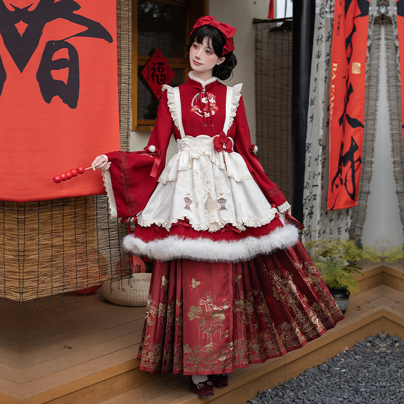 来信与诗·飞花令配｜WP原创副牌新年款重工刺绣大袖op裙马面围裙冬