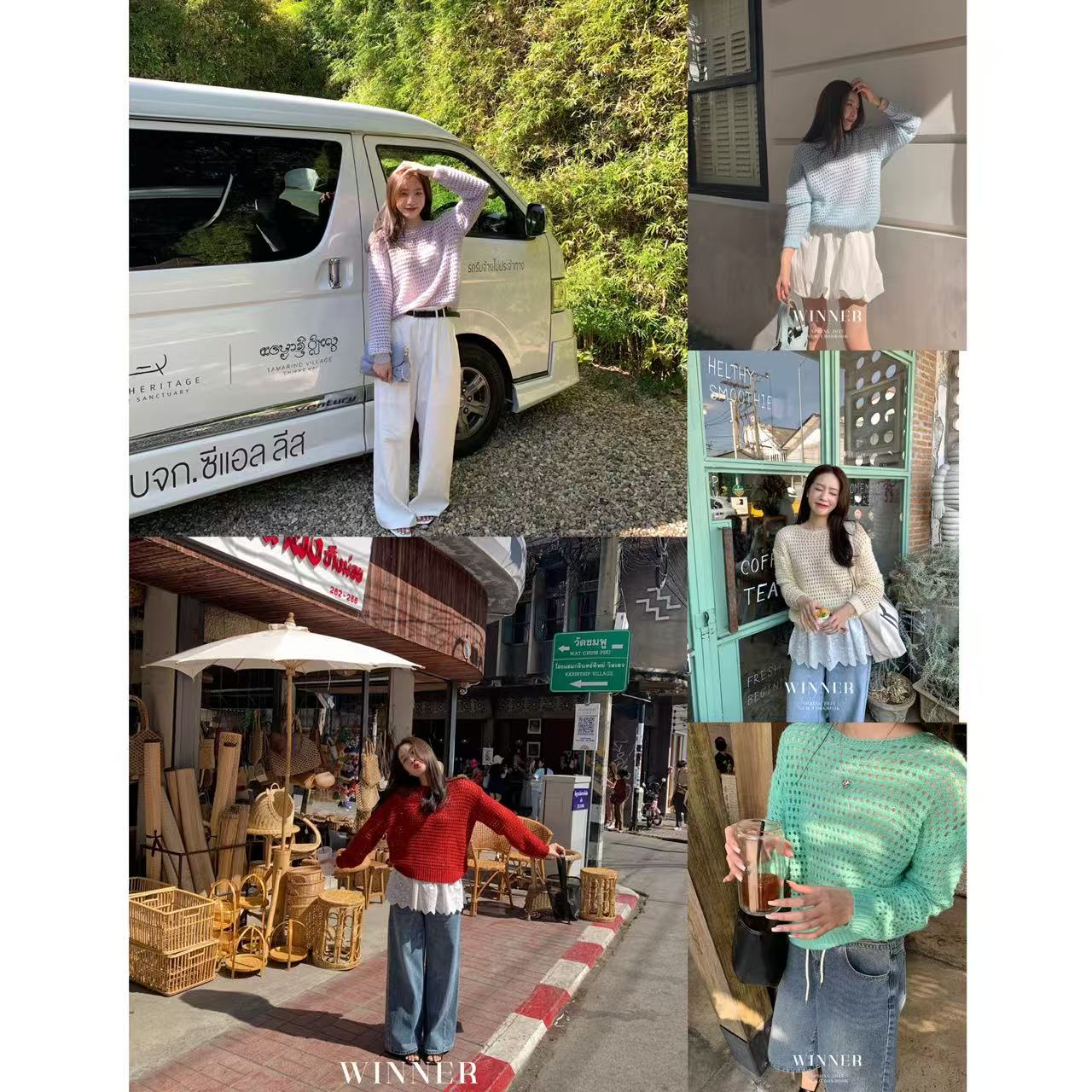 【NO退NO换】韩系早春甜美温柔百搭镂空罩衫6662 衣长60