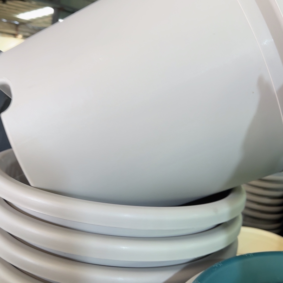 树脂四季盆9#无拖灰白4