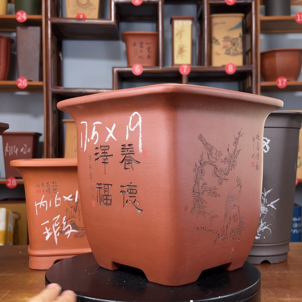 【闪购商品】紫砂花盆周之夏精品紫砂花盆