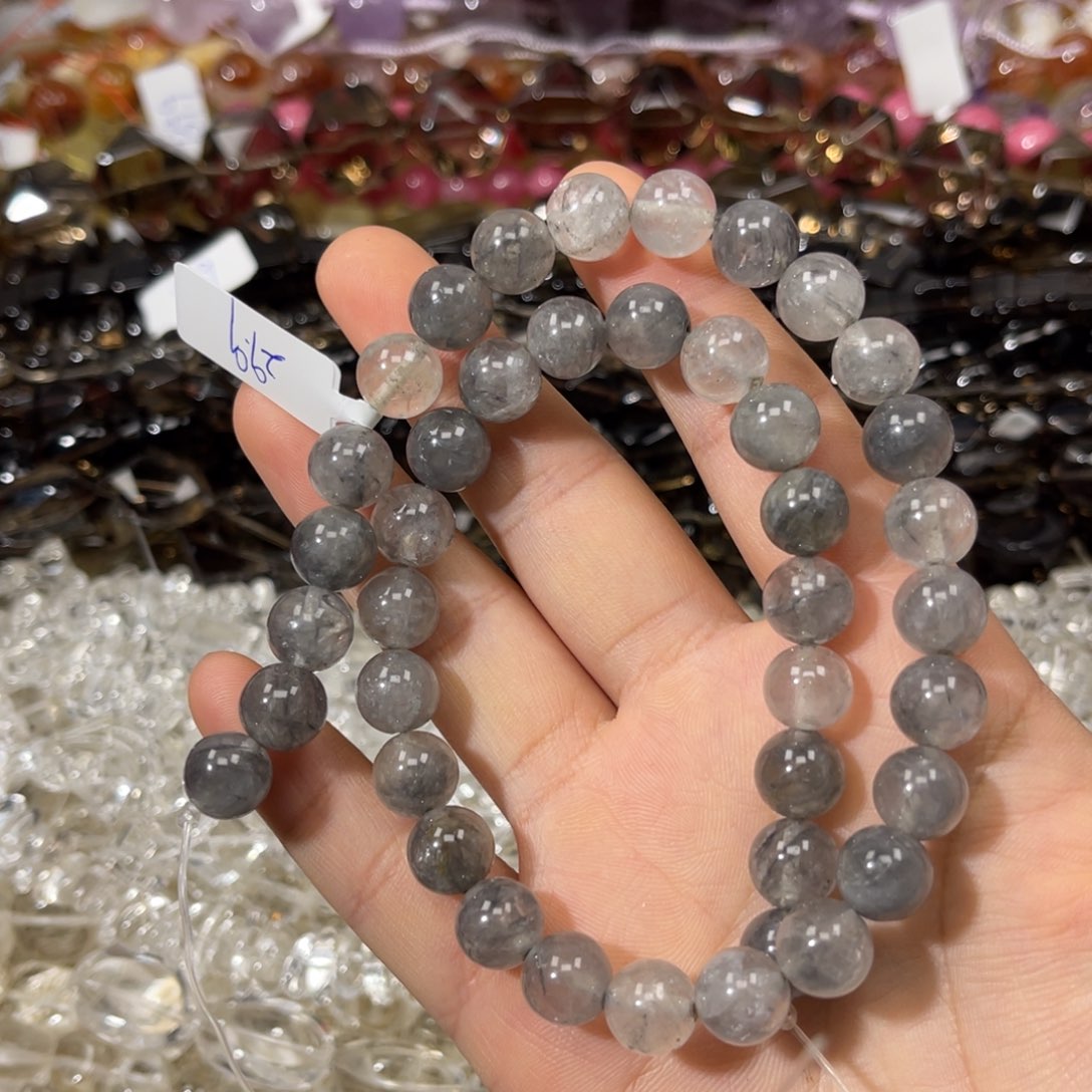 银S925镶嵌珠宝半成品紫晶云雾水晶ka10