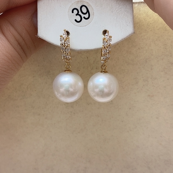 淡水珍珠耳饰银S925镶嵌