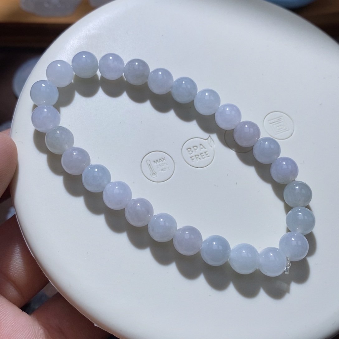 翡翠未镶嵌手链白月光手串