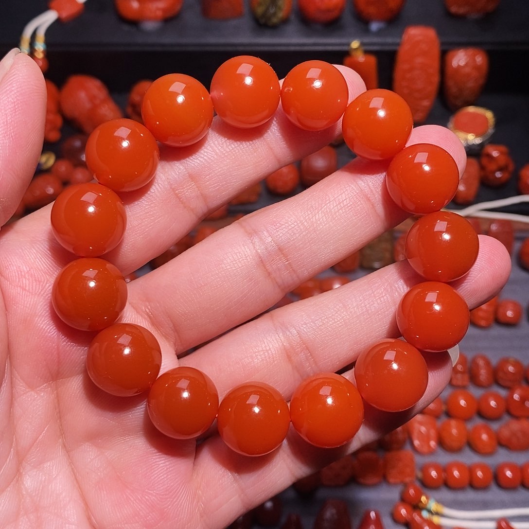 南红玛瑙未镶嵌保山无裂手串