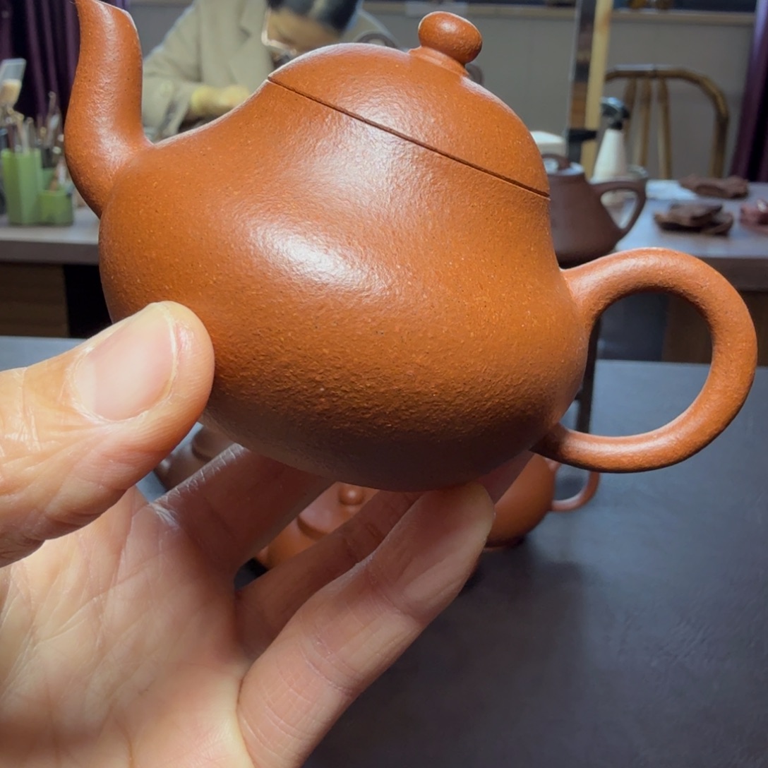 茶壶紫砂《梨》零添加红黄泥精工半手90cc