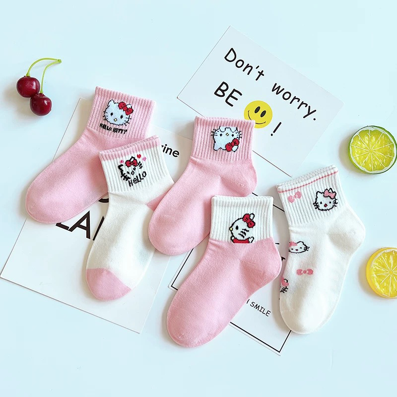 爱嘀嗒儿童袜子春夏季韩版卡通可爱卡通粉色女宝学生运动短筒袜