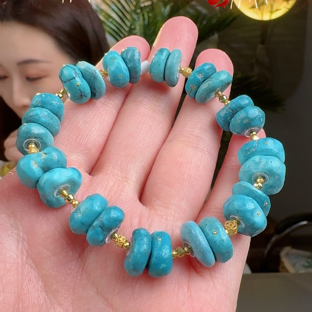 绿松石珠宝奇石18K金镶嵌