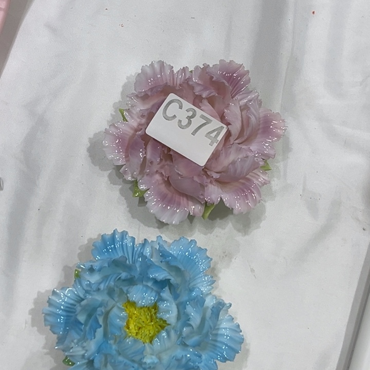 安***）陶瓷花手工捏制C374不粘杆