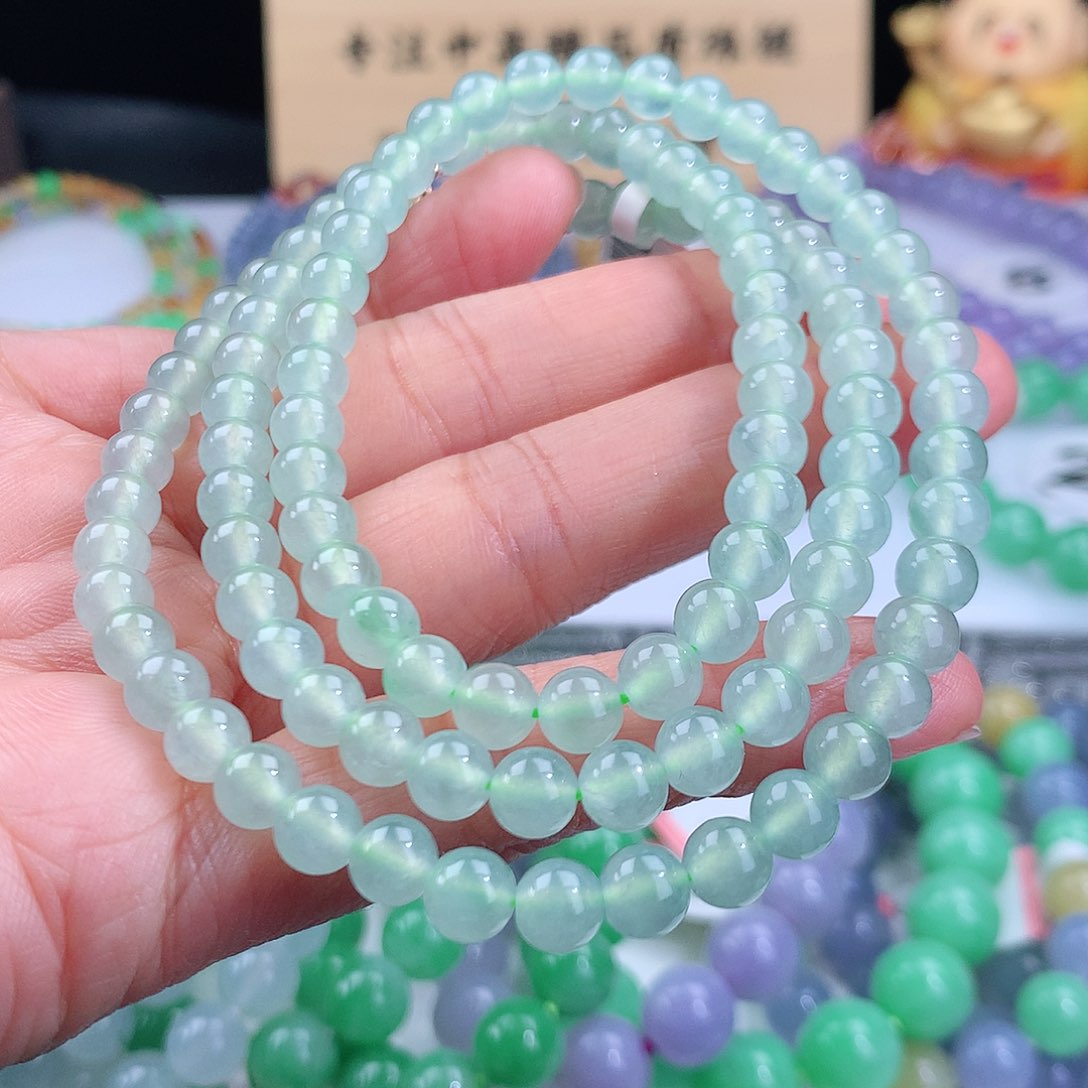 翡翠手链未镶嵌卡6mm