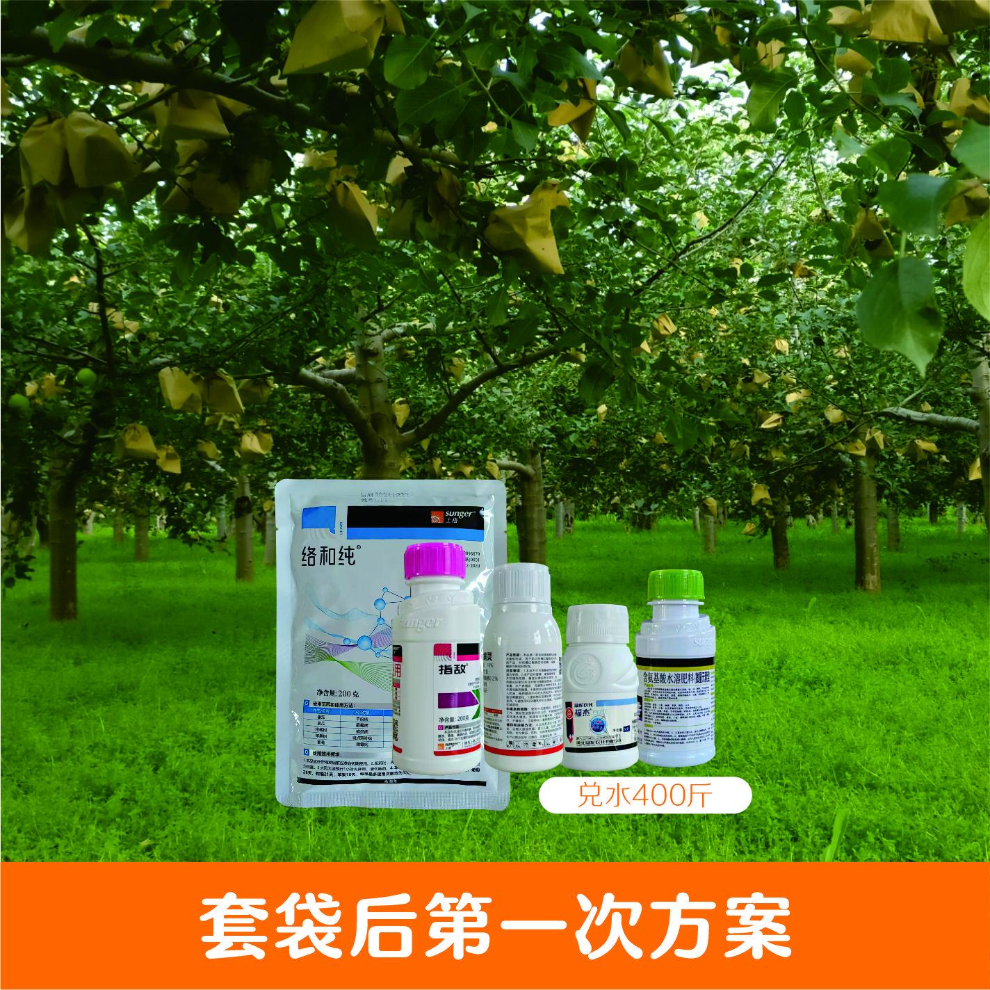 苹果套袋后第一次方案果实膨大防红蜘蛛斑点落叶褐斑黑星卷叶蛾