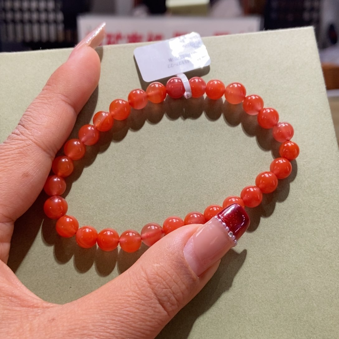 南红玛瑙7+冰红单圈未镶嵌