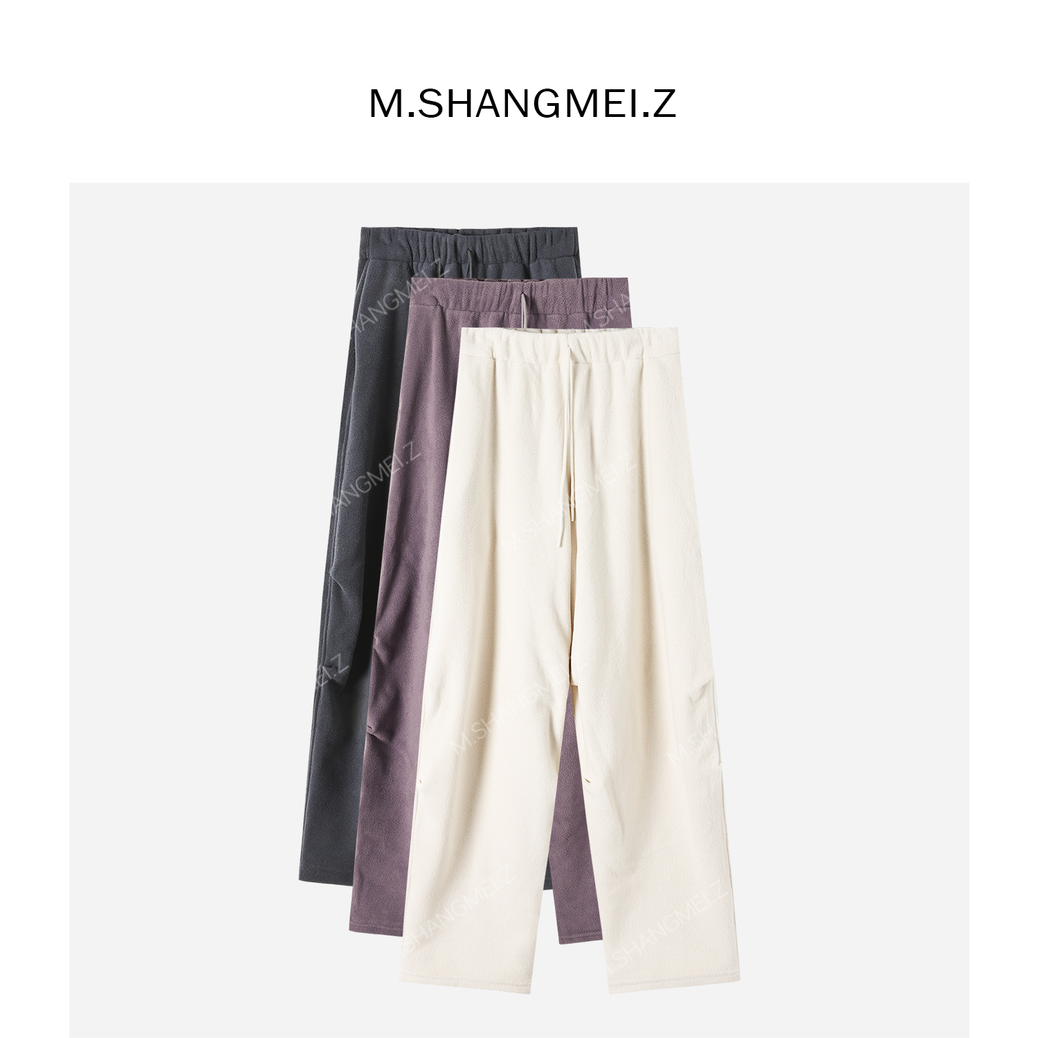 M.SHANGMEI.Z/沐熙【奔赴山海】美大哥瑶粒双面系绳休闲裤X113275