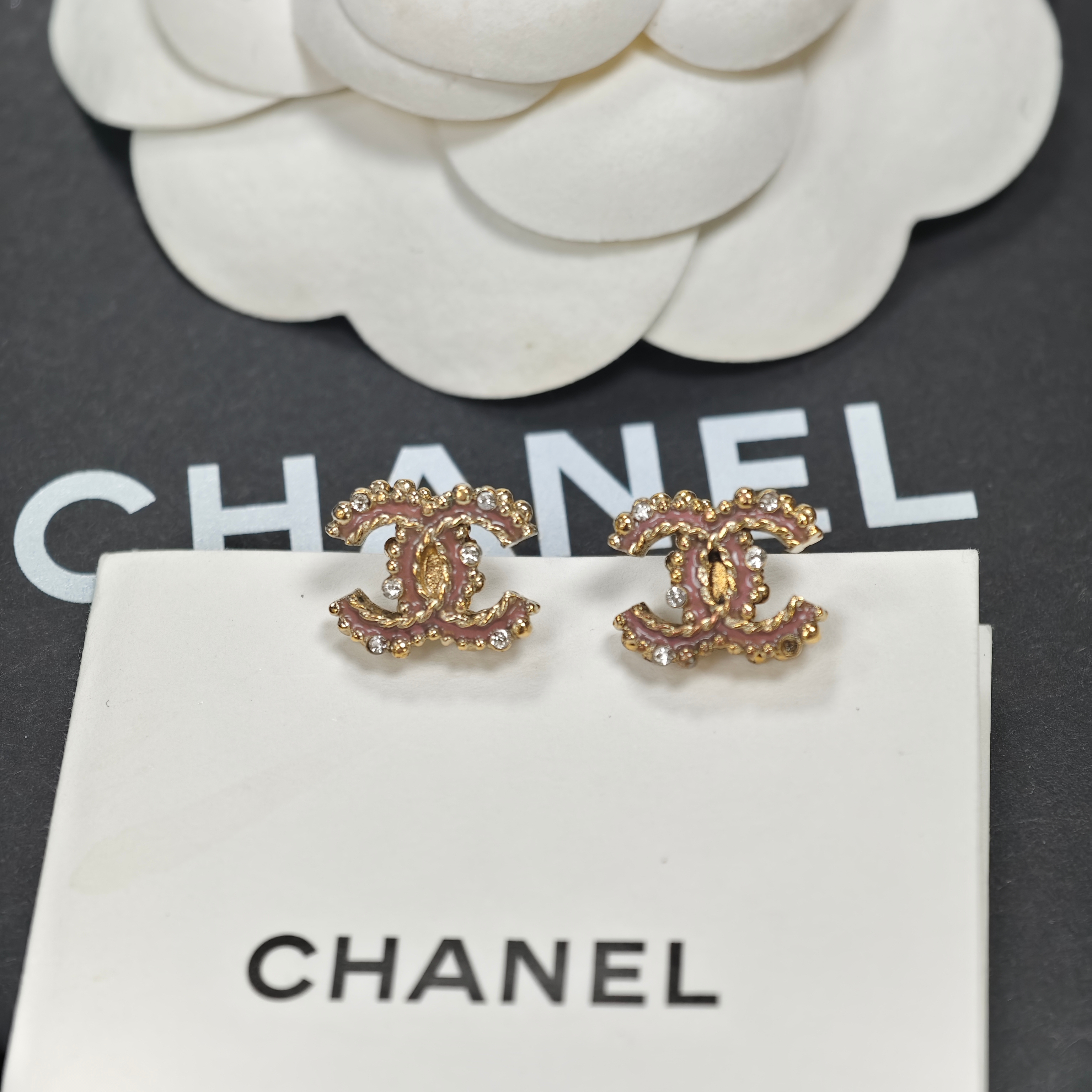99新 Chanel/香奈儿 耳钉mini珐琅精致时尚