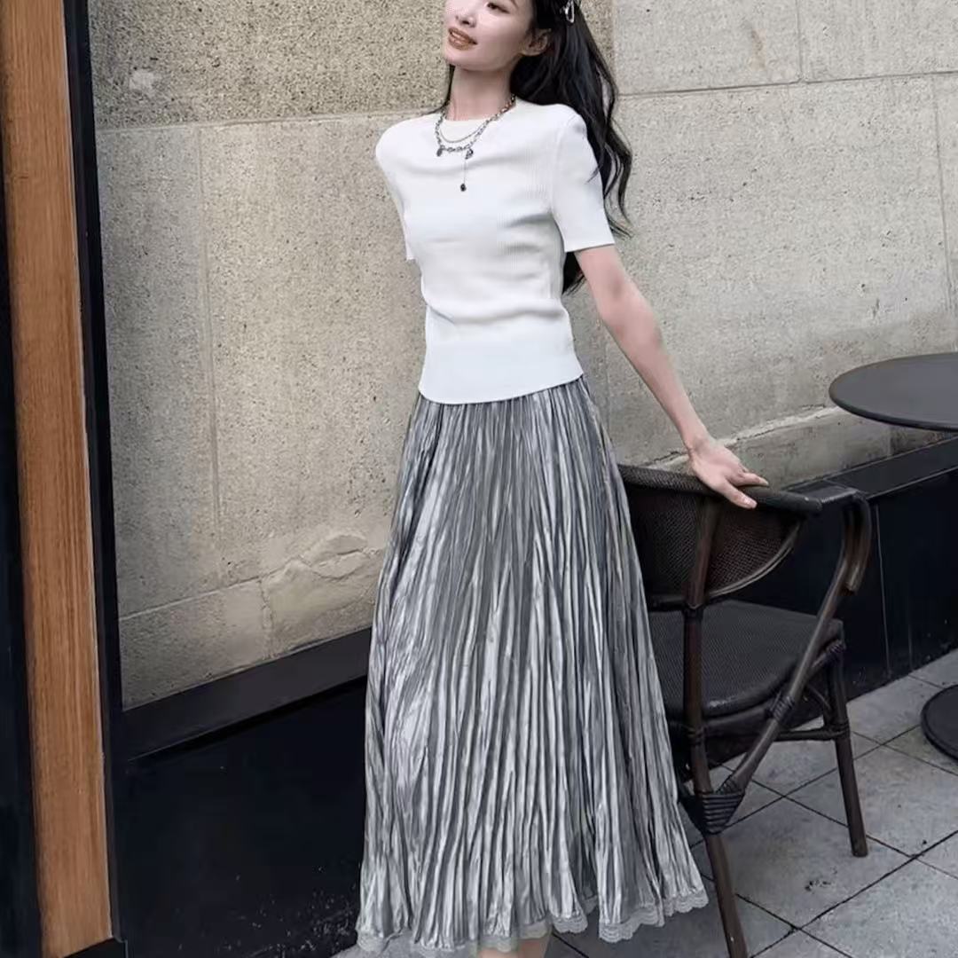 AMASS/阿玛施长裙伞裙透气少女风不褪色半身裙不规则百搭5200320