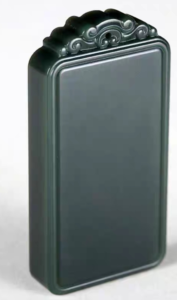 和田玉青玉平安无事牌吊坠玉石挂件