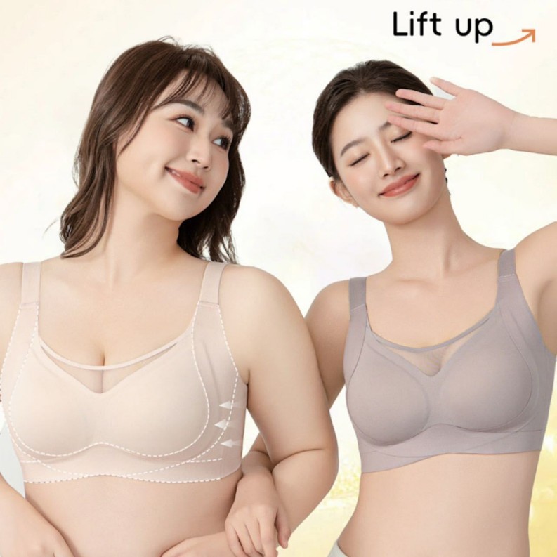 为密盒装舒适内衣女无痕收副乳薄杯聚拢大码调整防下垂无钢圈文胸