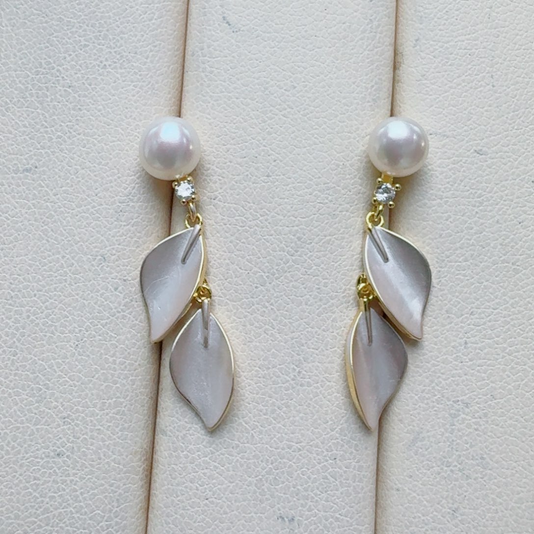 淡水珍珠未镶嵌耳饰@@nn003