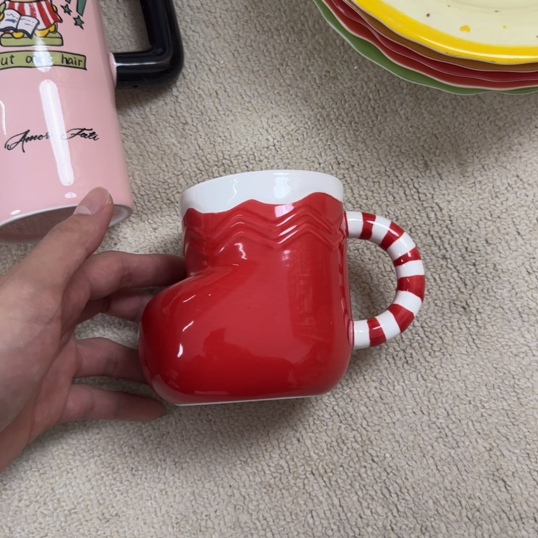 奶***￴无盖款陶瓷袜子杯微瑕