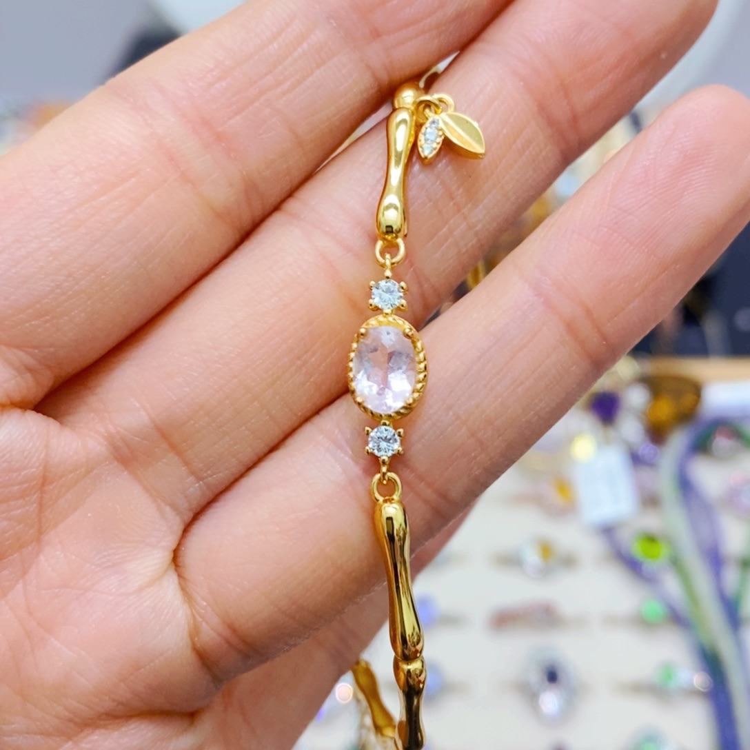 绿柱石手链银S925镶嵌