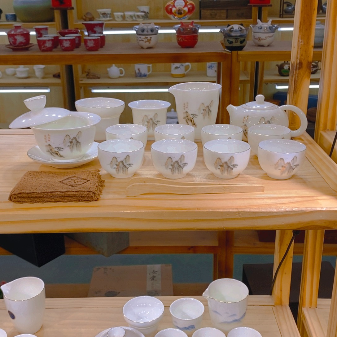 【不止】羊脂玉瓷茶具套装