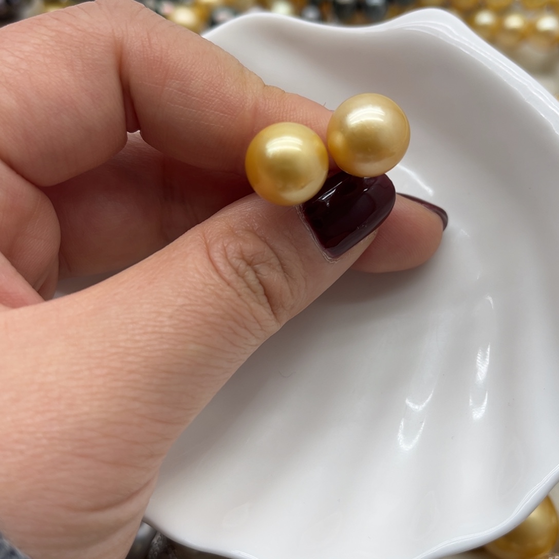 银S925镶嵌耳饰海水珍珠