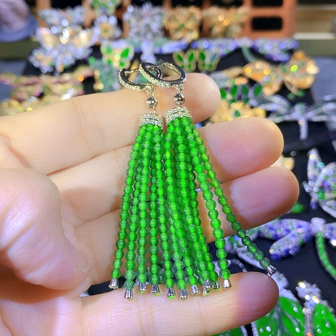 吊坠(不含链)银S925镶嵌翡翠