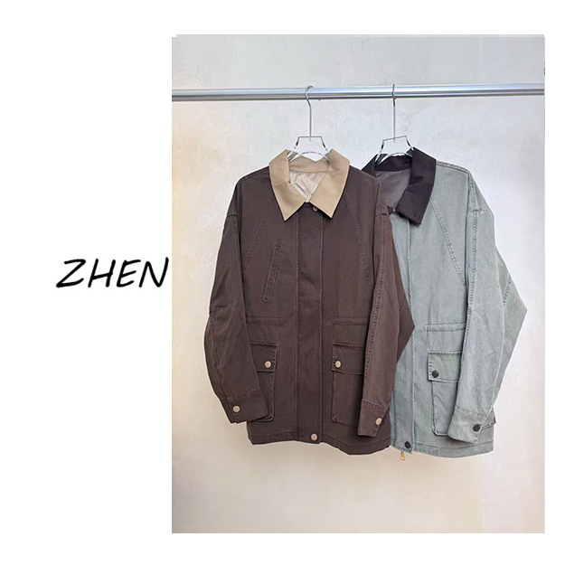 【ZHEN】25K01412 2025气质显瘦时尚百搭上新小众设计感外套