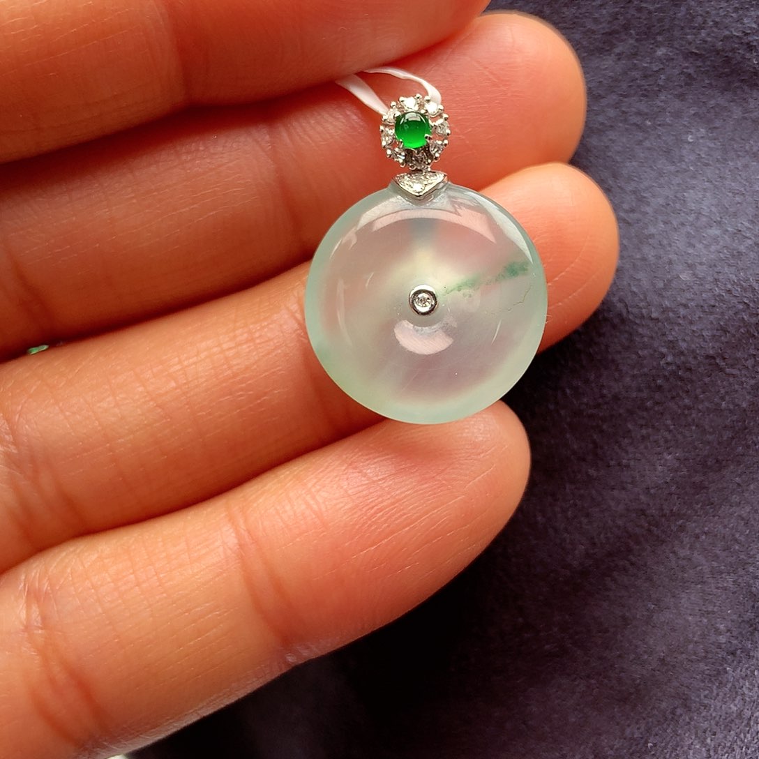 翡翠颈饰18K金镶嵌上新