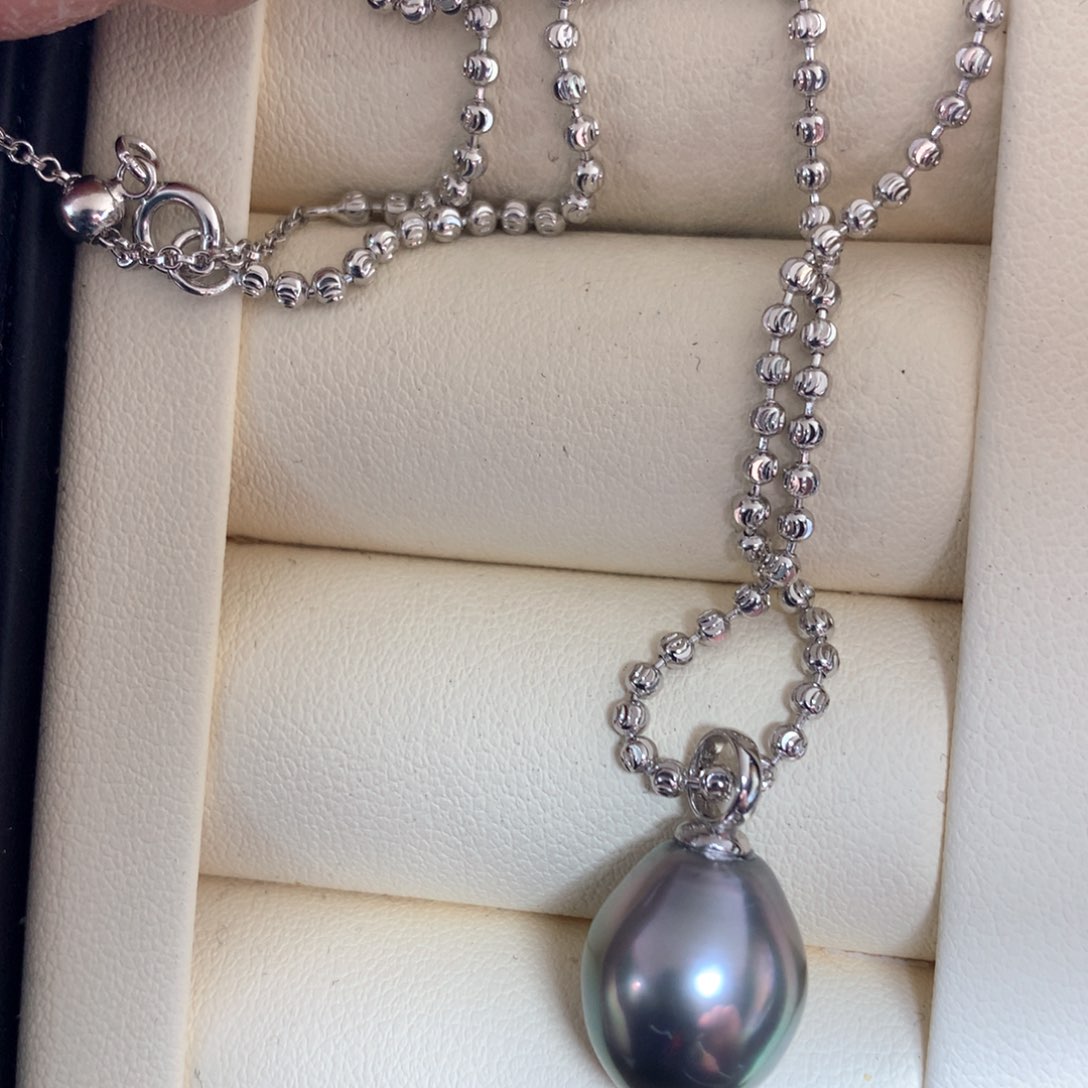 海水珍珠银S925镶嵌颈饰