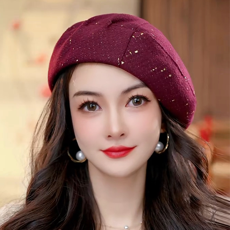 【澳洲美丽诺羊毛贝雷帽】秋冬保暖贝雷帽遮白发修饰发际PT2166