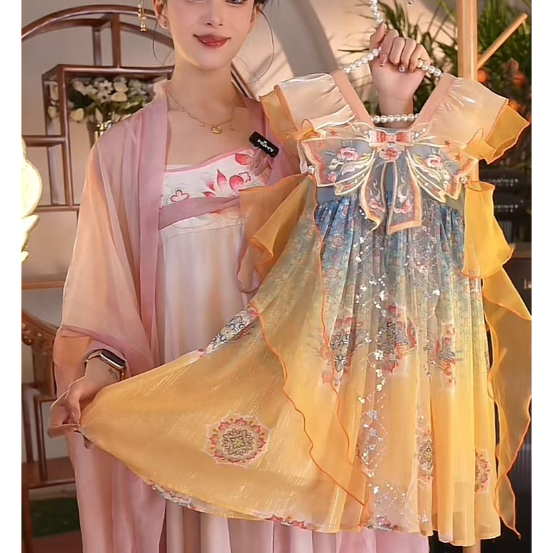 童绣阁【流金织梦】2025新款女童国风仙气中国风夏季汉服JHT2537