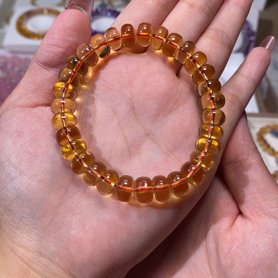 黄晶手链未镶嵌巴西算盘10m