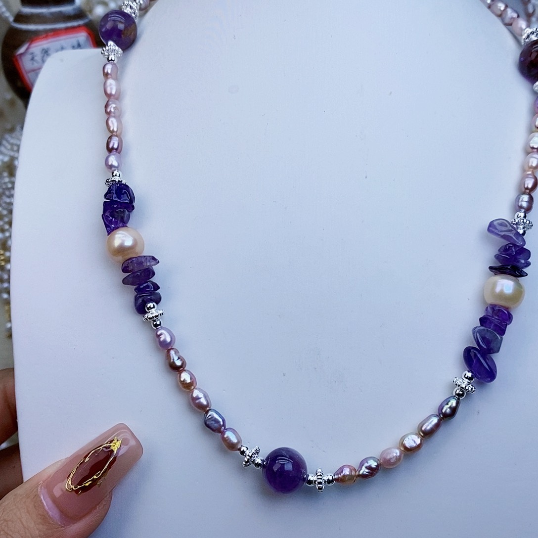 淡水珍珠颈饰银S925镶嵌