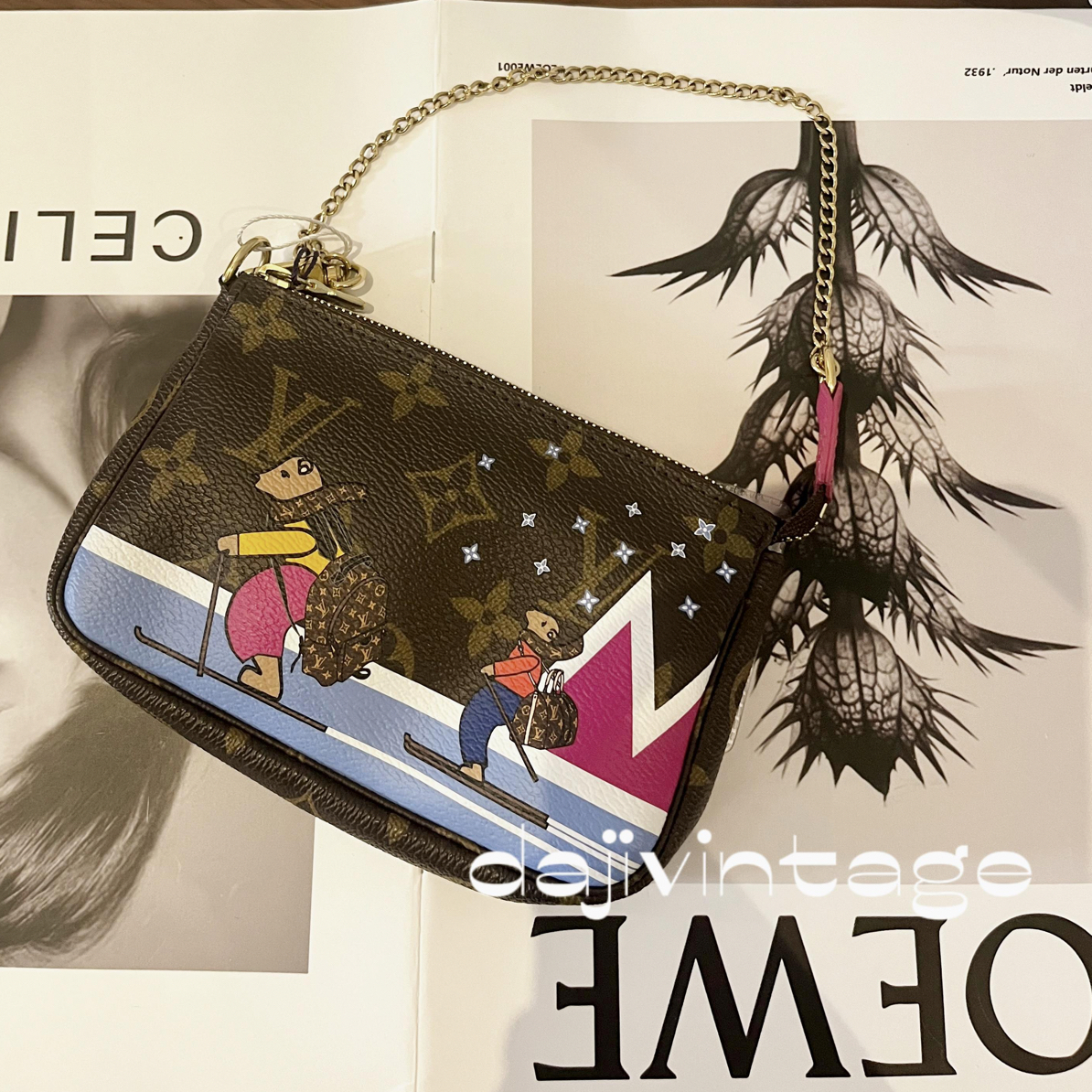 95新 LouisVuitton/路易威登 大吉中古sz/LV mini麻将圣诞款