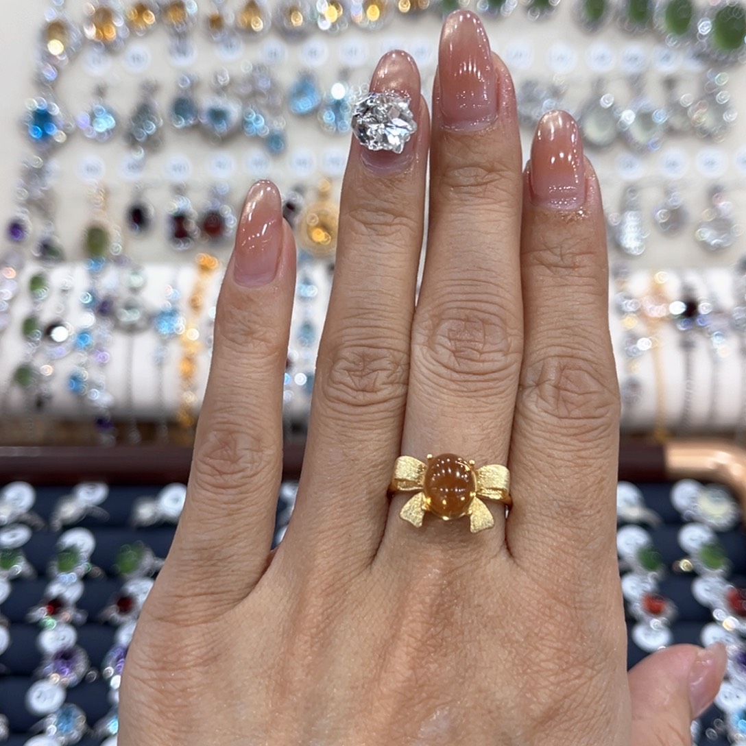 银S925镶嵌烟晶戒指