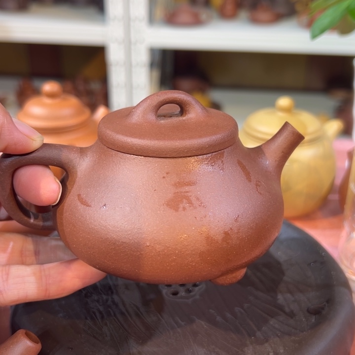 紫砂茶壶紫泥文瓢200cc
