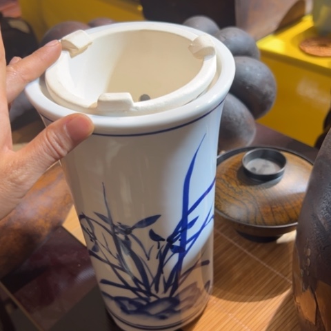 蜜安罐瓷香炉锡茶则