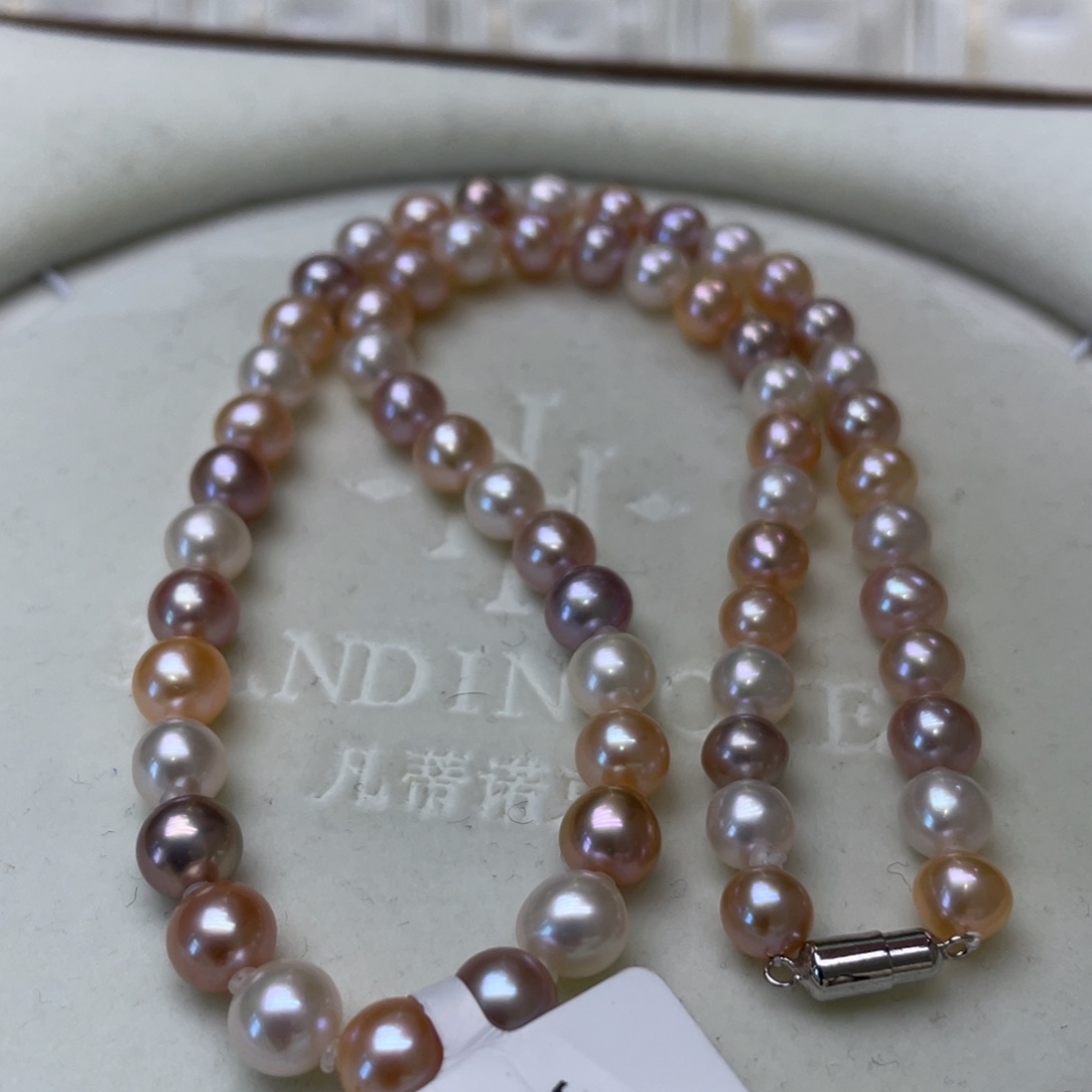 淡水珍珠银S925镶嵌颈饰