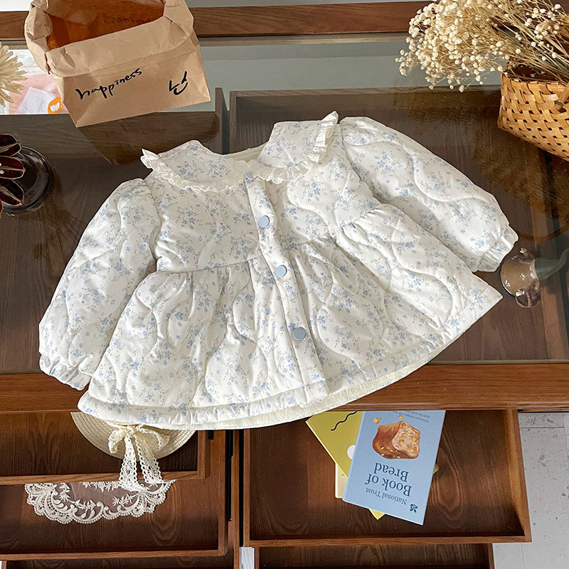 【现货】QW252192秋冬新款儿童外套女童加绒保暖洋气棉袄女宝棉服