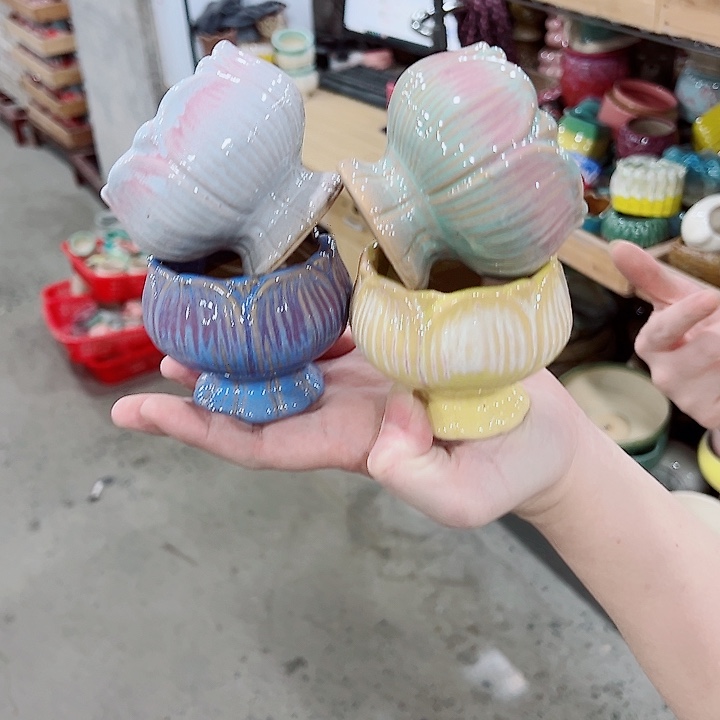 有孔，凑单福利满10元发货陶瓷多肉花盆！