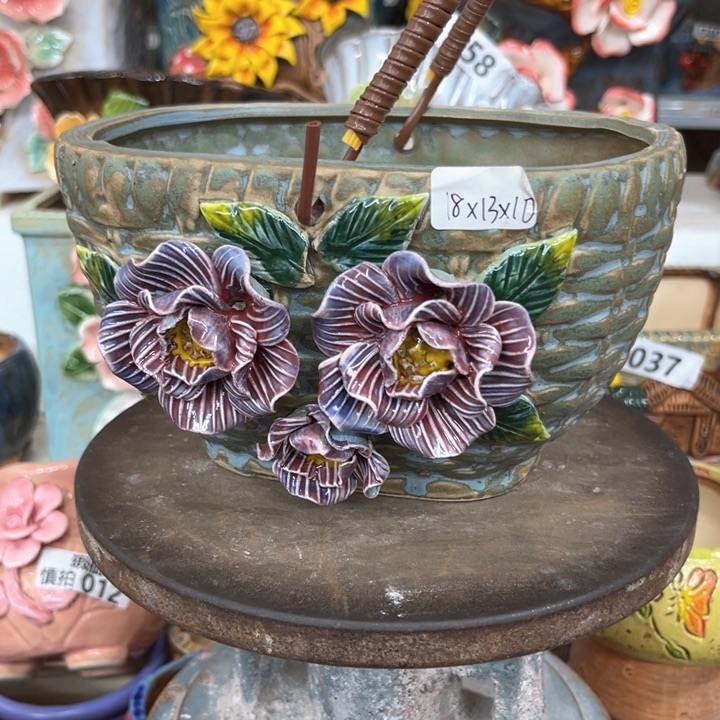 紫砂花盆粗陶材质多肉花盆