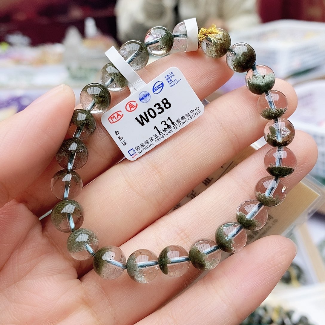 水晶手链未镶嵌W038绿幽灵