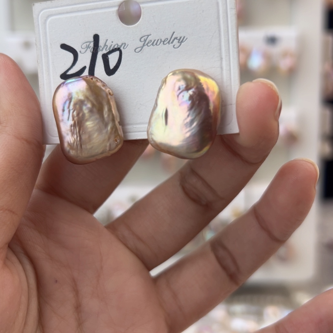 淡水珍珠耳饰银S925镶嵌