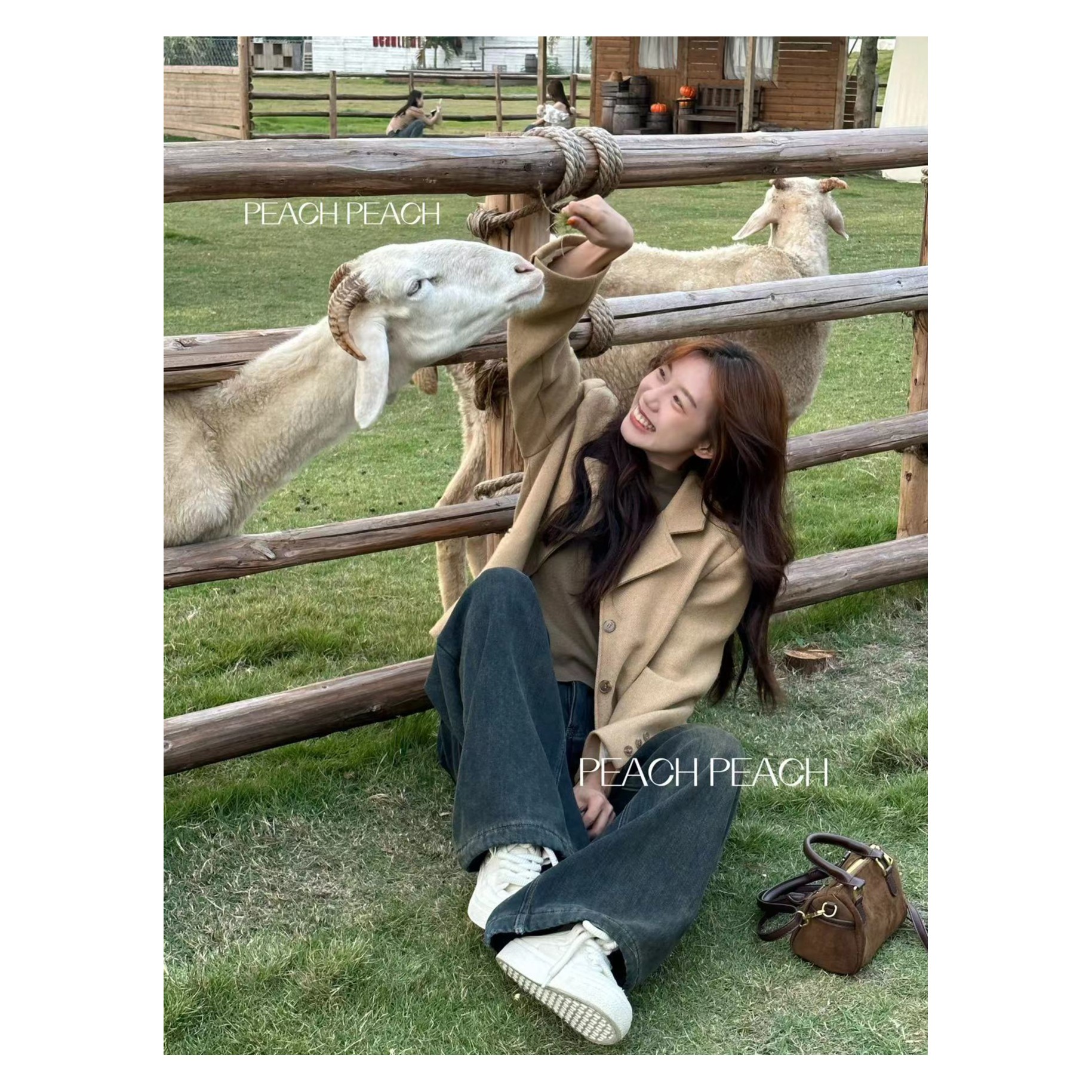 【P.Peach】「美拉德」ins简约羊毛绒面西装外套 1004