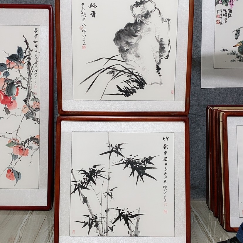 【闪购商品】国画书画作品带框65×65厘米