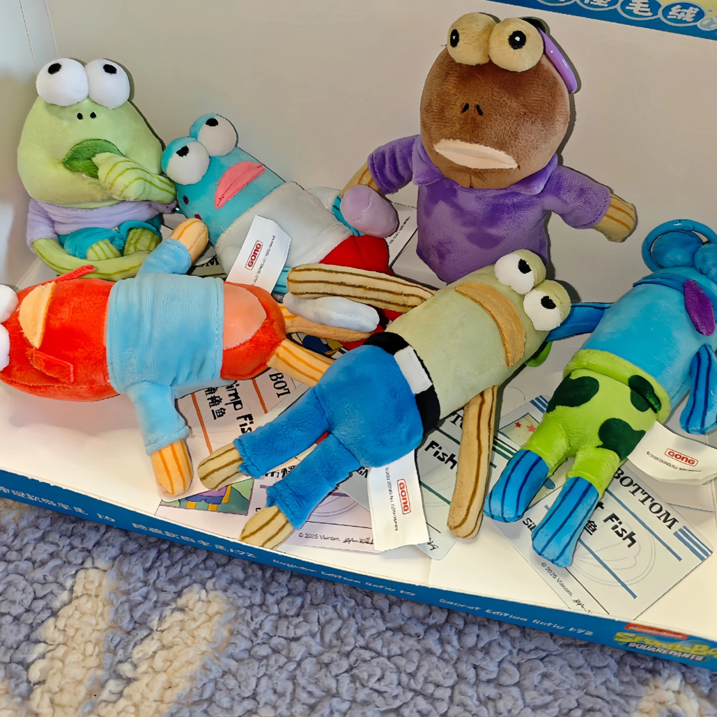 【体验馆专属】海绵宝宝 比奇堡路人鱼搞怪盲盒可爱公仔挂件适合