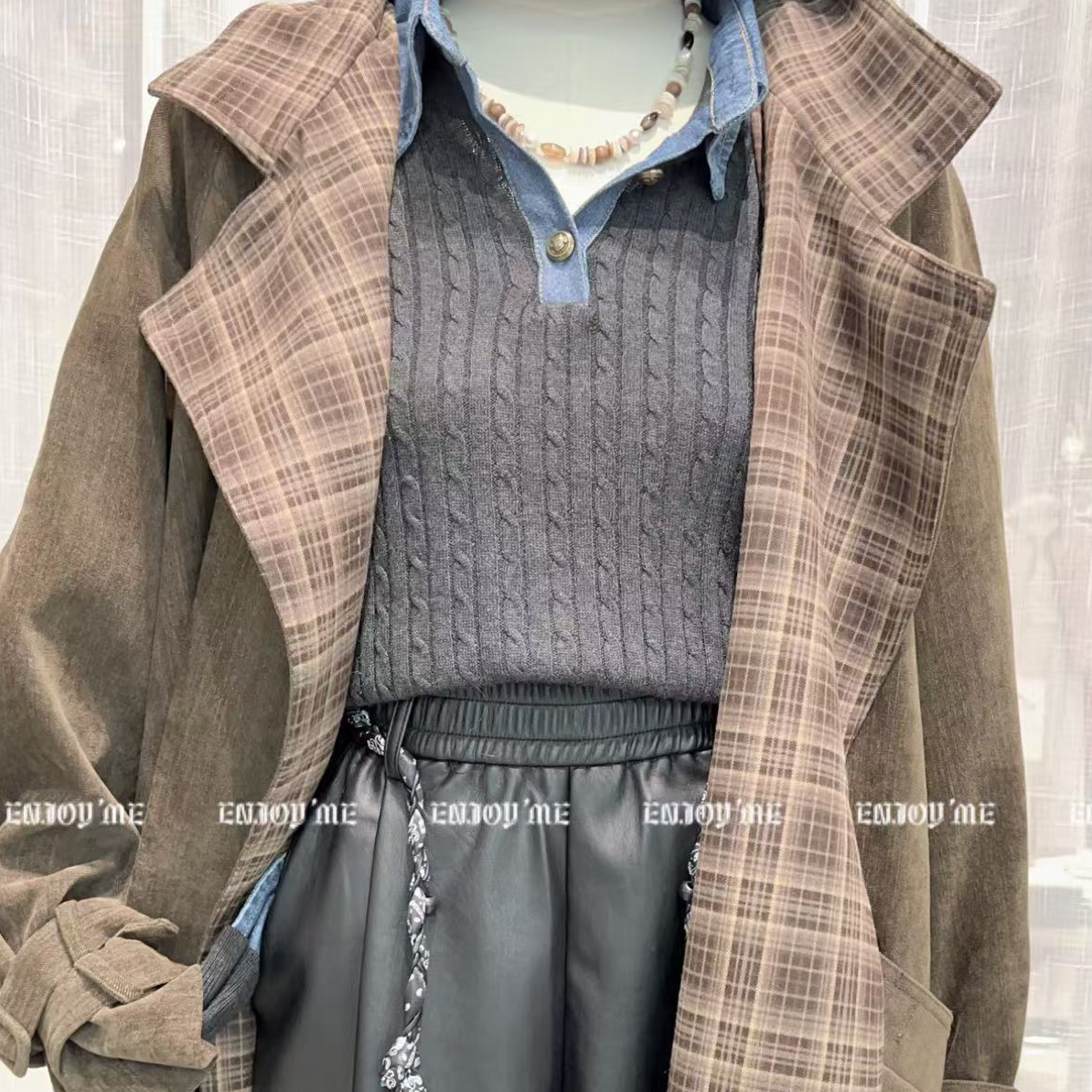 【门店同款】ENJOY冬季“暖冬知性”板栗可可长外套 167145957