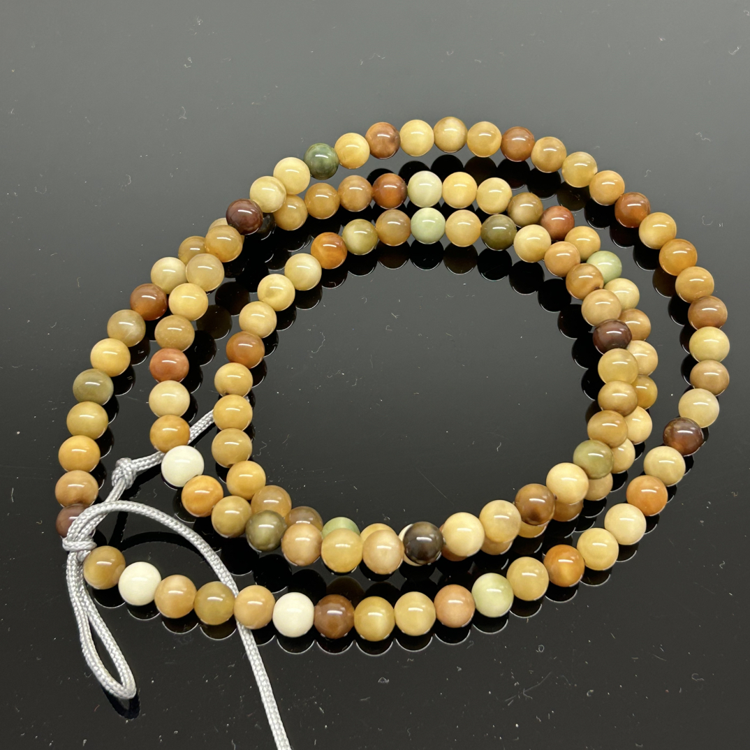 龙脊玉化多宝卡8〔微缩尺〕圆珠长串108颗〔送12颗备用籽〕