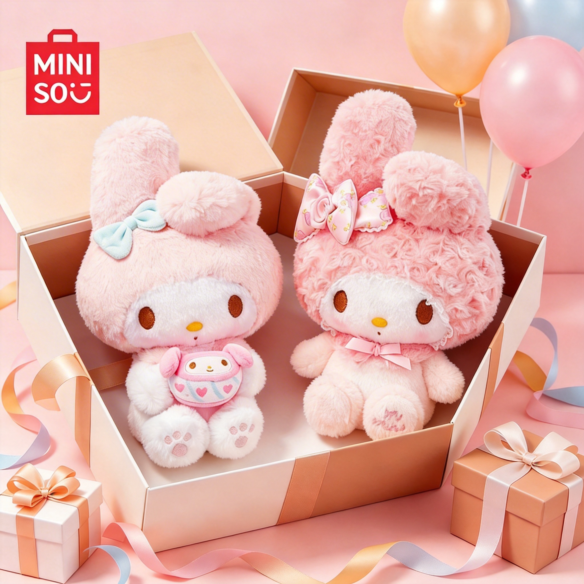 MINISO名创优品三丽鸥夹心饼干坐姿公仔生日礼物毛绒520正版玩偶